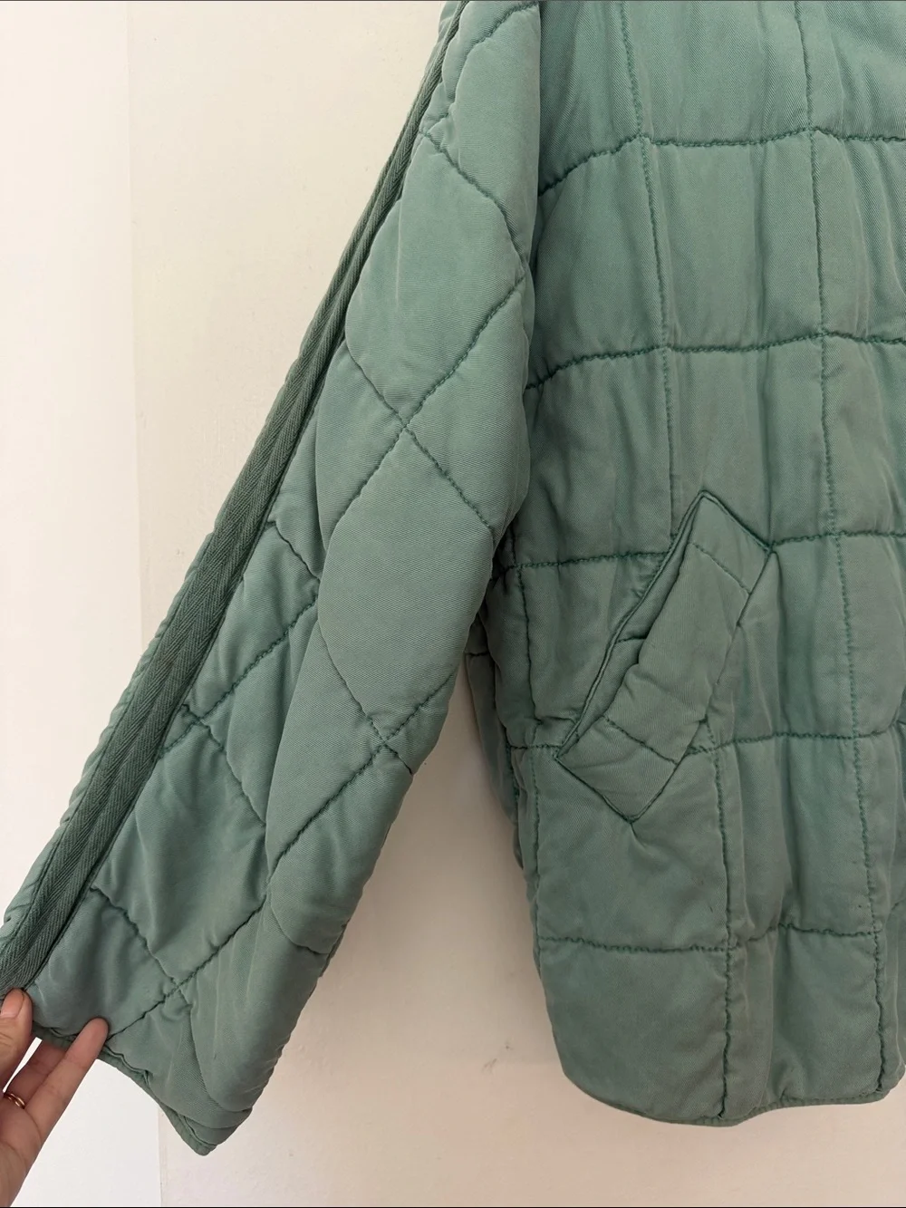 Free People Women’s M Teal Dolman Quilted Knit Jacket *see description